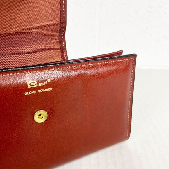 Vintage Capri Leather Wallet Brown Glove Cowhide Snap Closure Abraham & Strauss - Picture 3 of 11